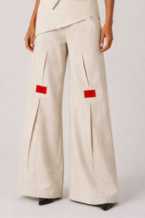 Aura Beige Linen Pants
