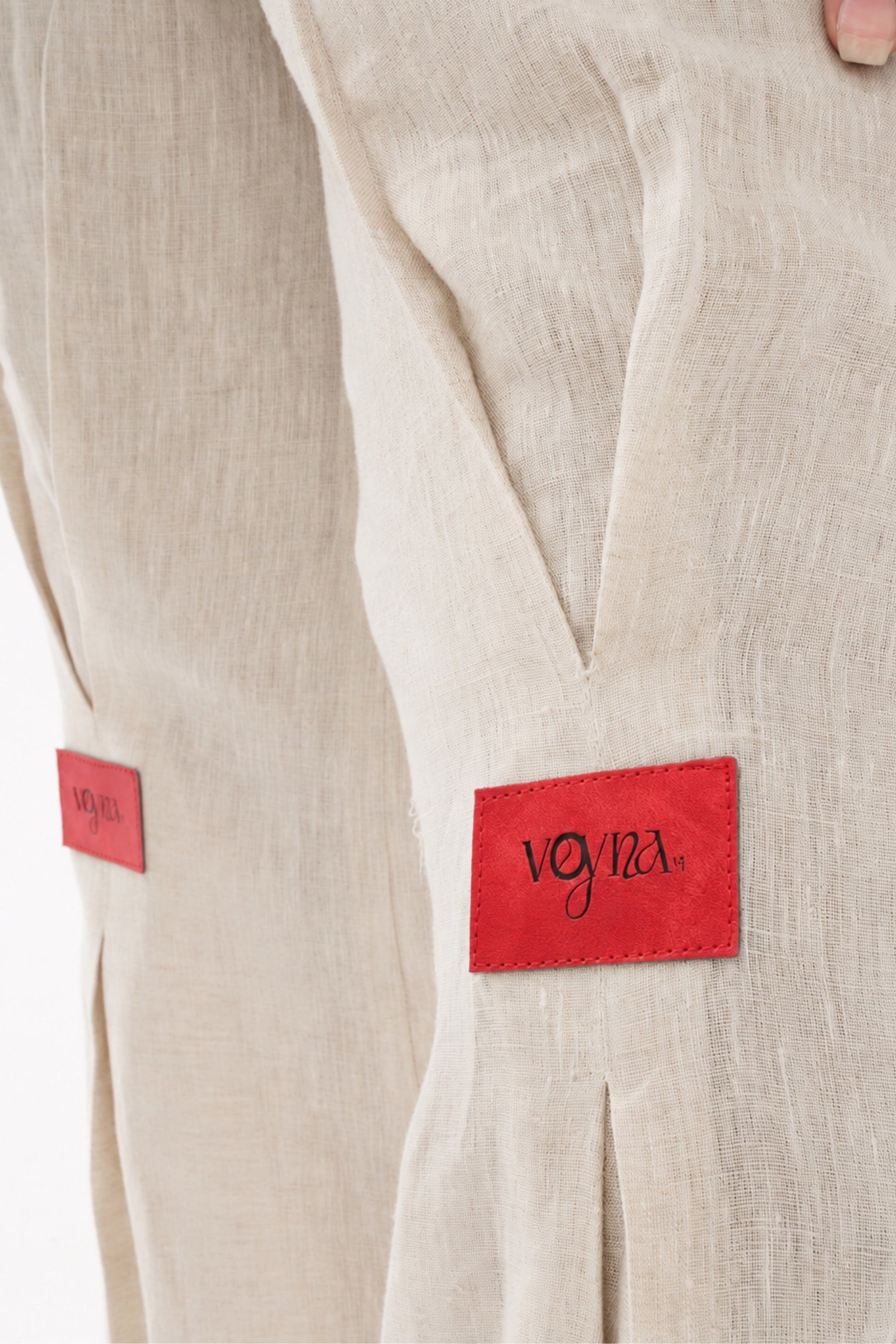 Aura Beige Linen Pants