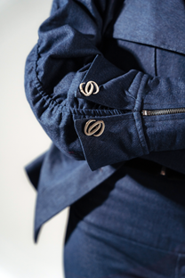 Double-Layered Denim Blazer