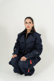 Double-Layered Denim Blazer