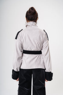 Short Belted Grey Jacket