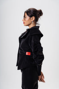 Double-Layered Black Blazer