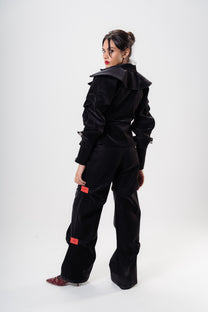 Double-Layered Black Blazer