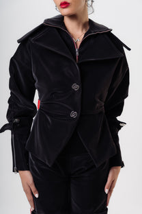 Double-Layered Black Blazer