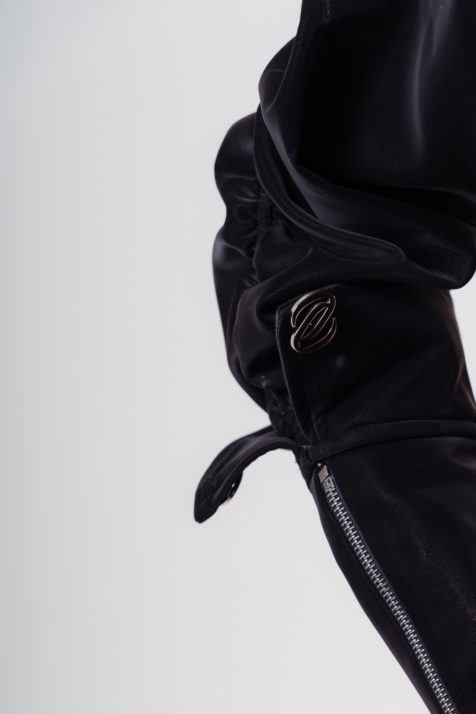 V-Signature Leather Coat