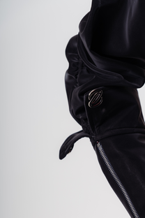 V-Signature Leather Coat