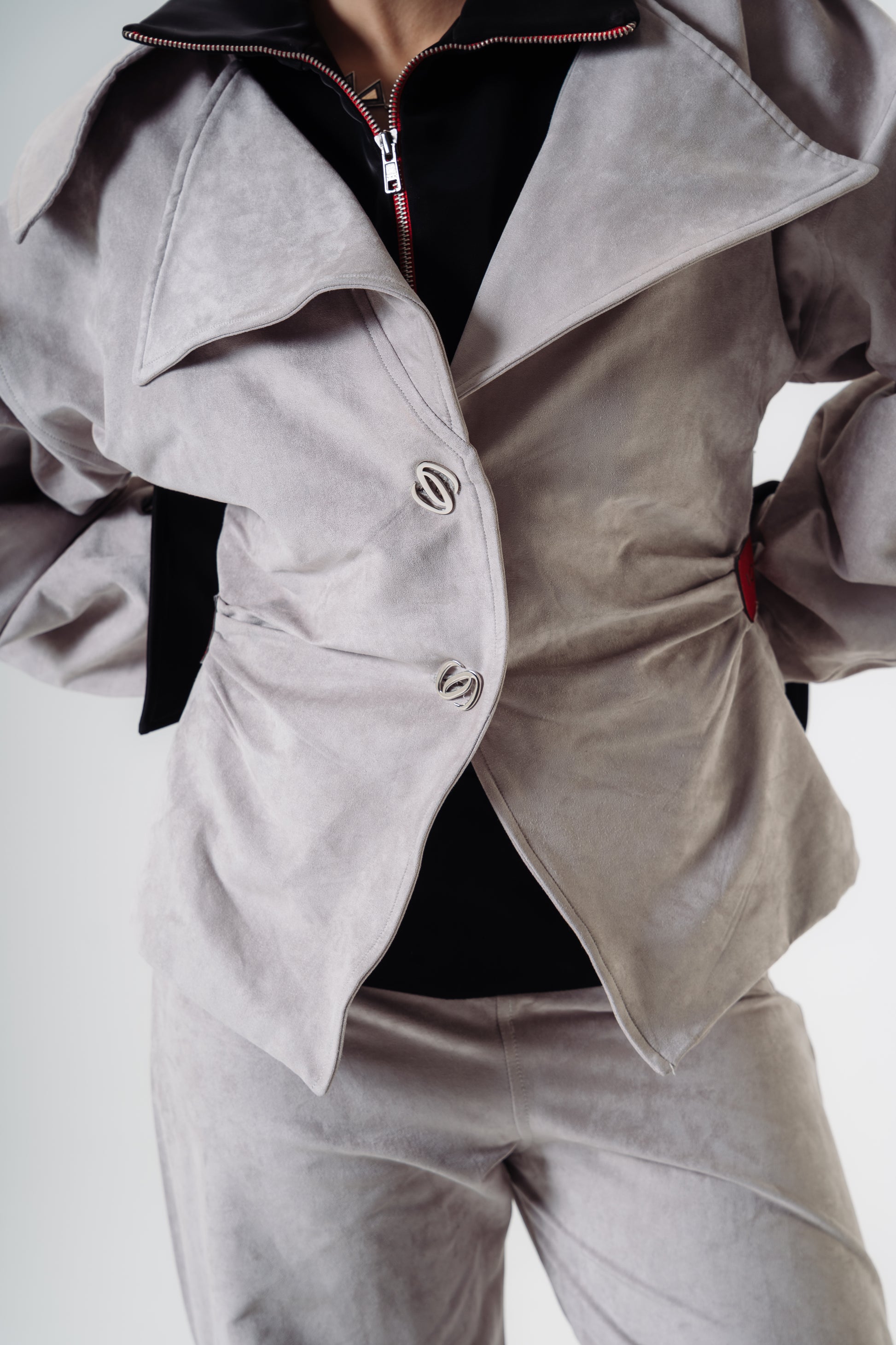 Double-Layered Grey Blazer