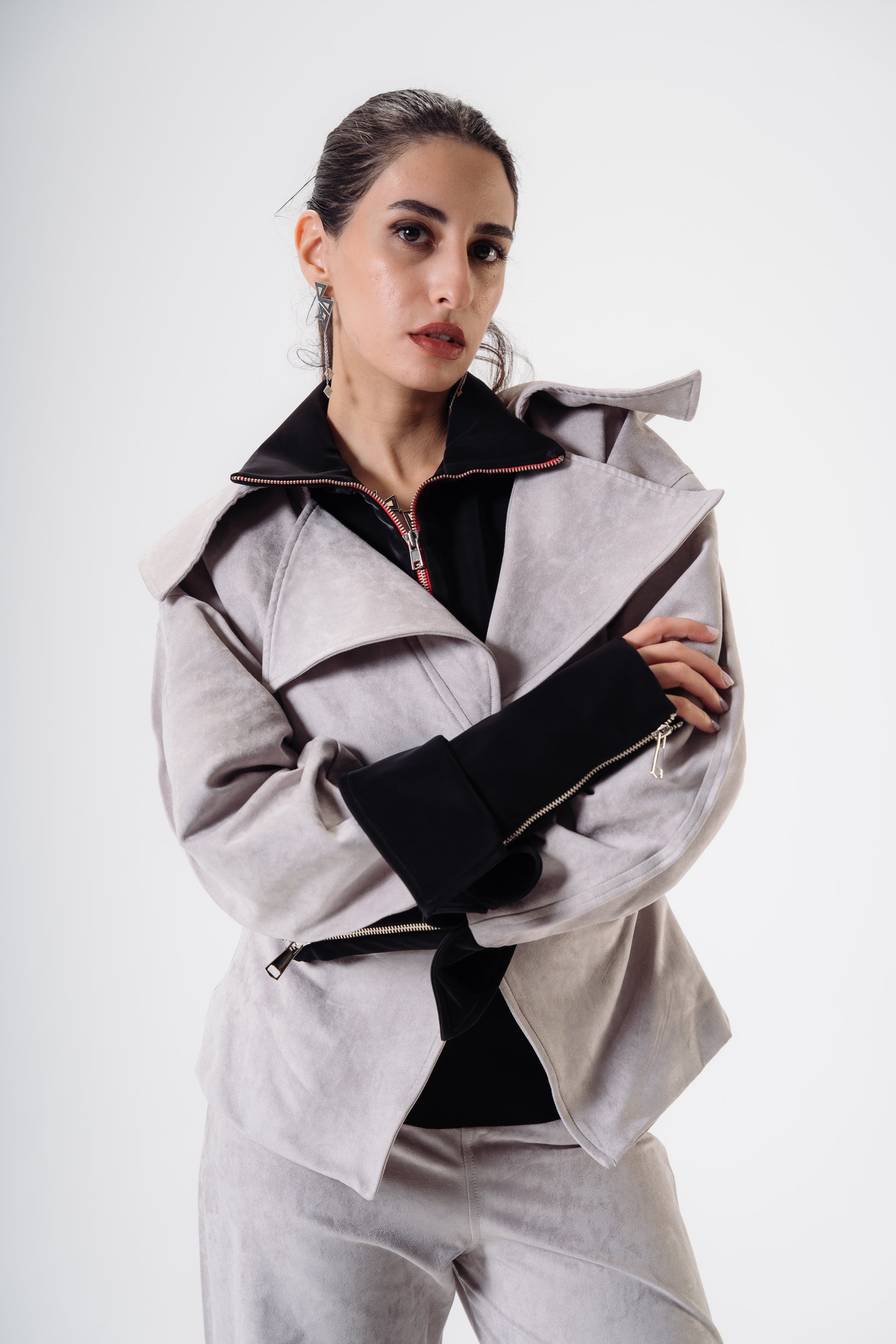 Double-Layered Grey Blazer