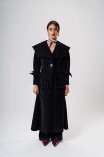 V-Signature Leather Coat