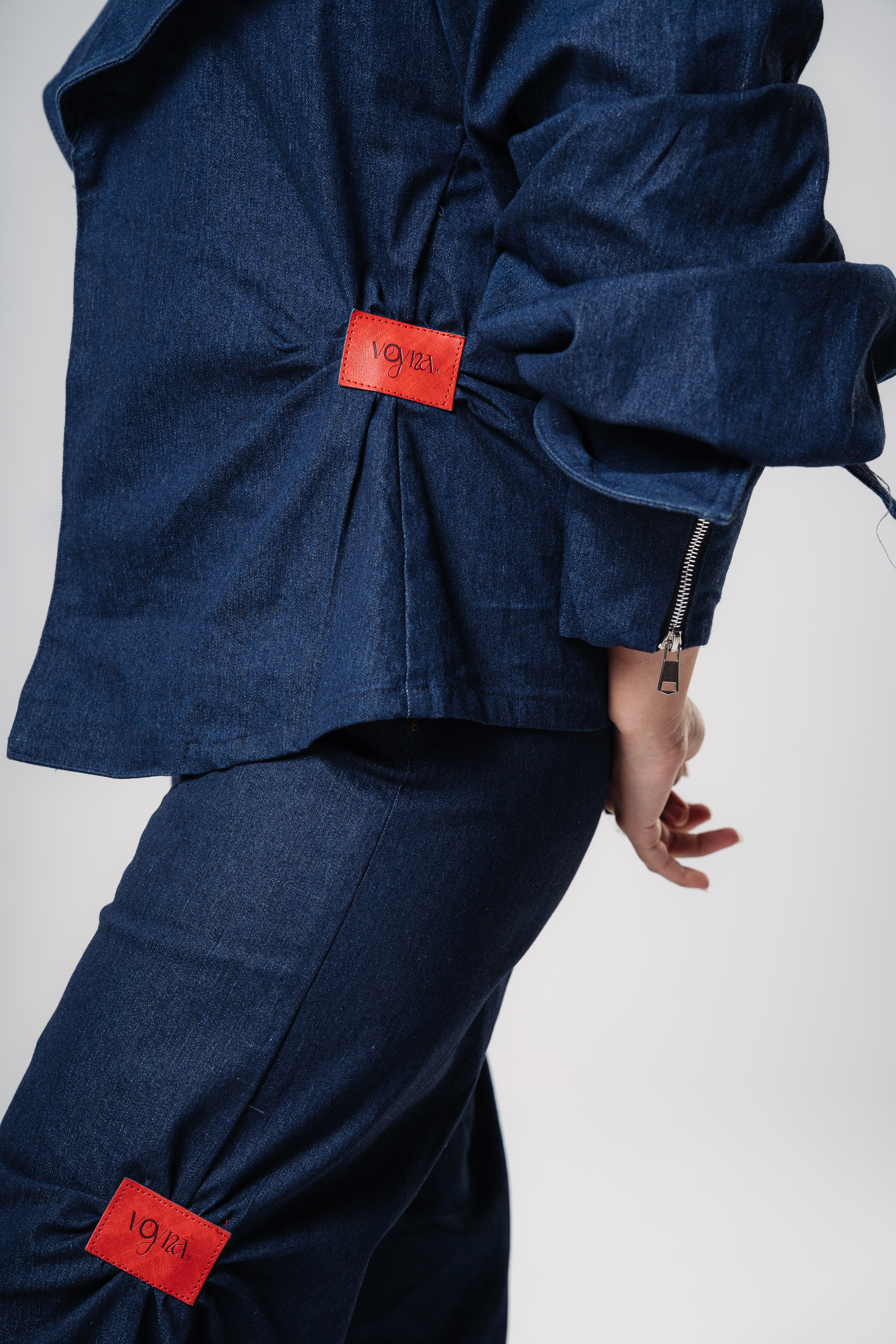 Double-Layered Denim Blazer