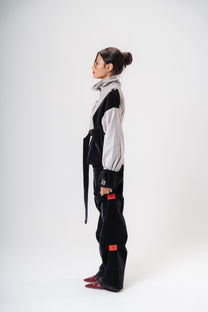 Short Belted Grey Jacket