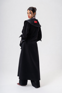 V-Signature Leather Coat