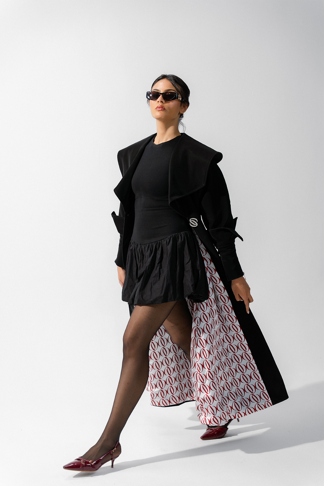 V-Signature Leather Coat